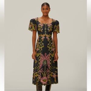 Black Ravenala Short Sleeve Maxi Dress Farm Rio